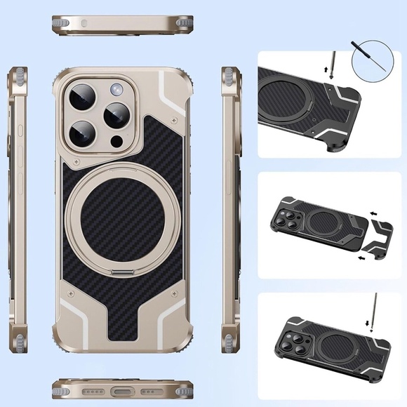 iPhone 16 Pro Max Metal Carbon Fiber Case - Picture 4 of 5